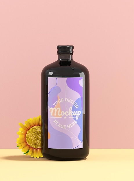 glass bottle mockup design