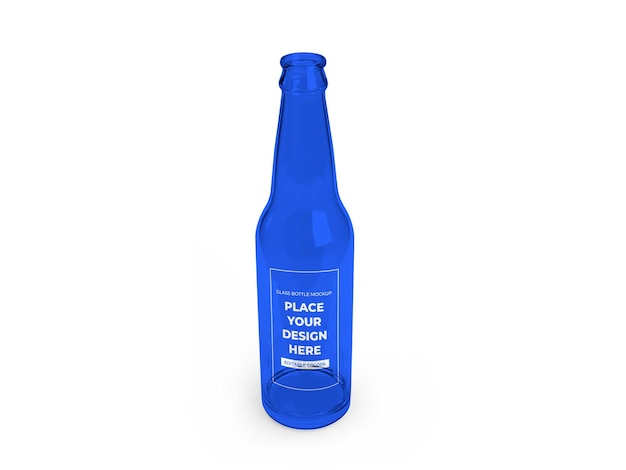 Glass Bottle Mockup Template Isolated