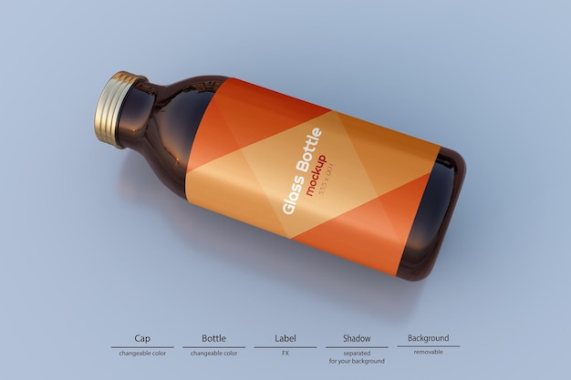 Glass bottle mockup