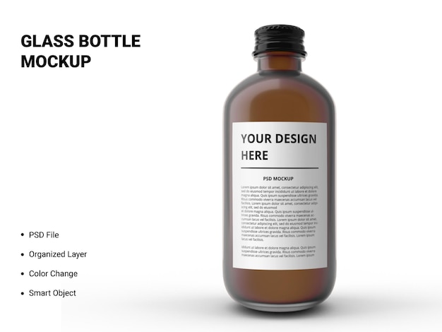 Glass bottle mockup