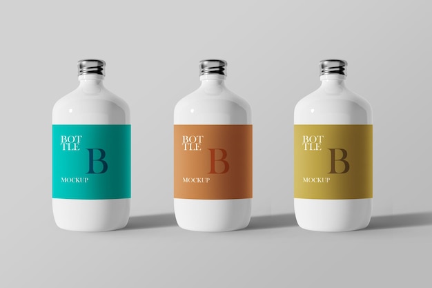 Glass Bottles Mockup Template