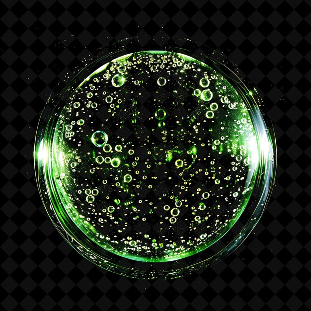 PSD a glass bowl with bubbles and a black background with a space for text