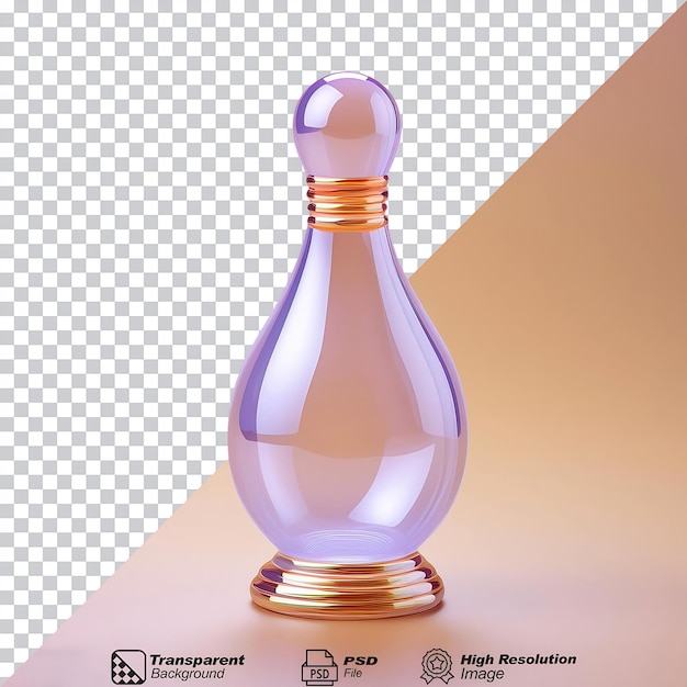 PSD glass bowling pin icon isolated on transparent background