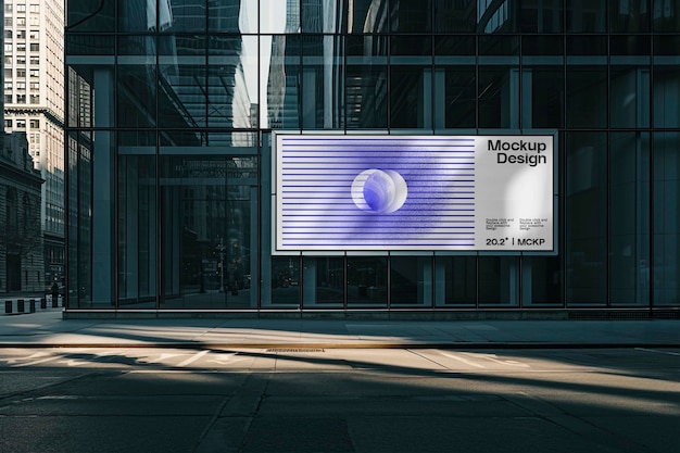 Glass building logo mockup design