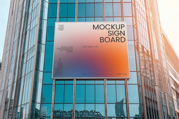 Glass building logo mockup design