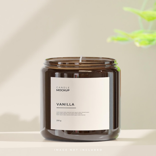 Glass candle jar mockup