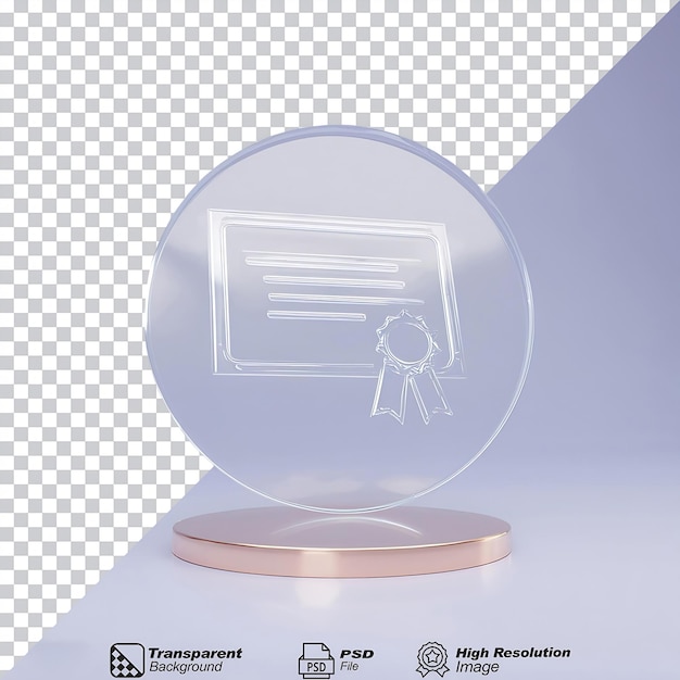 Glass Certificate Icon isolated on transparent background