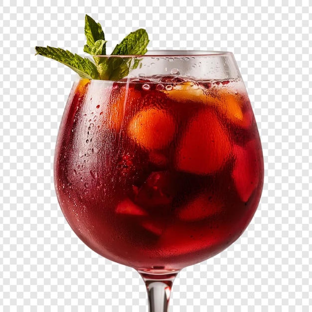 a glass of cocktail with ice and a straw