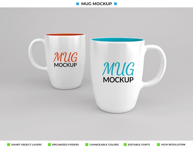 Glass coffee or tea mug mockup design