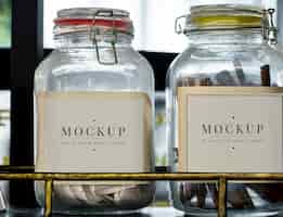 PSD glass container jar labels