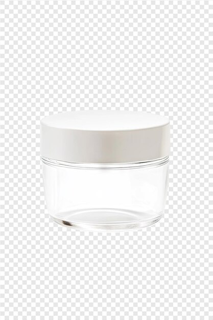 PSD a glass container of lipton perfume with a white lid