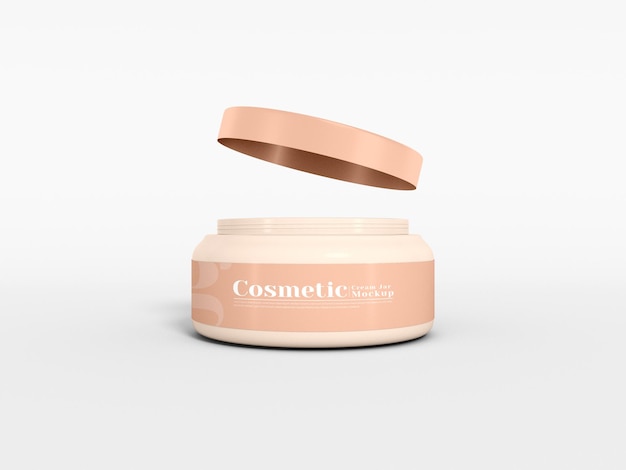 Glass Cosmetic Cream Container Packaging Mockup