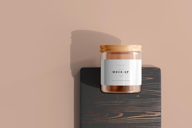 Glass Cosmetic Jar Mockup