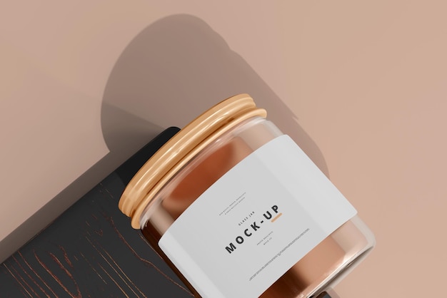 Glass Cosmetic Jar Mockup