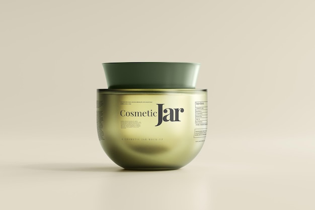 Glass Cosmetic Jar Mockup