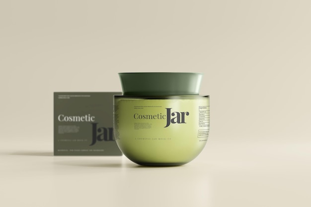 Glass Cosmetic Jar Mockup