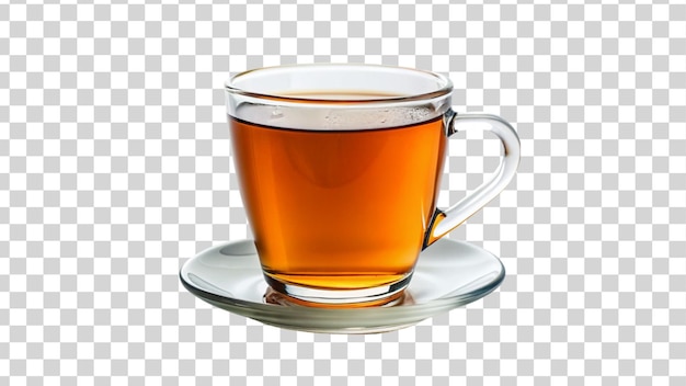 Glass cup of tea isolated on Transparent background