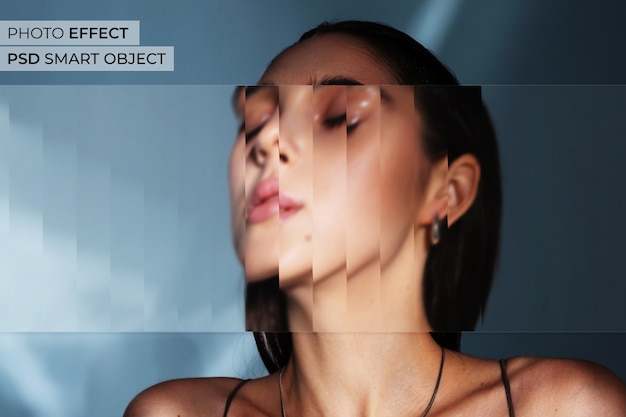 PSD glass distortion photo effect