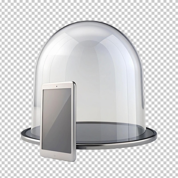 Glass dome on transparent background