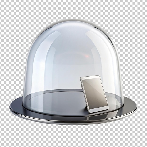 Glass dome on transparent background