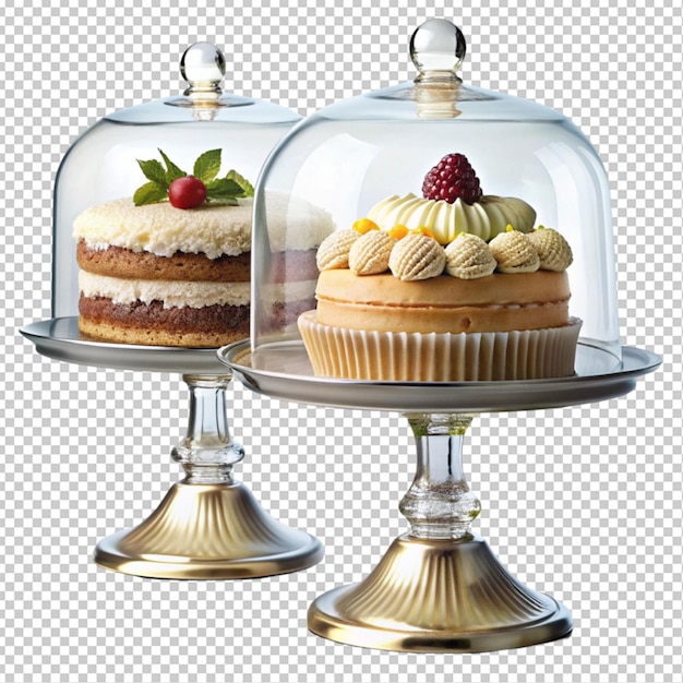 PSD glass domed cake stand transparent background