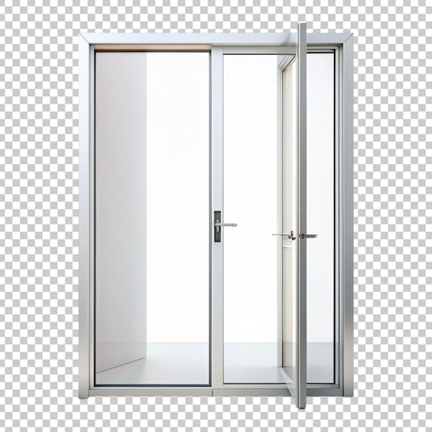 PSD glass doors isolated on transparent