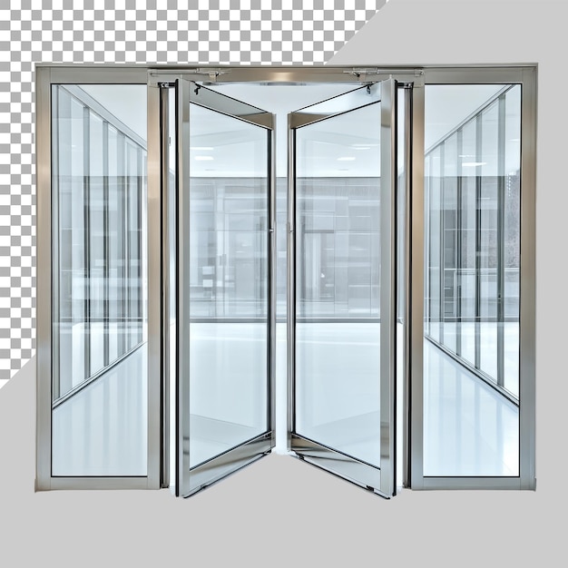 PSD glass doors on white background