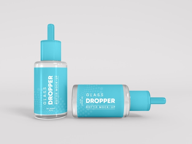 Glass Dropper Bottle Mockup