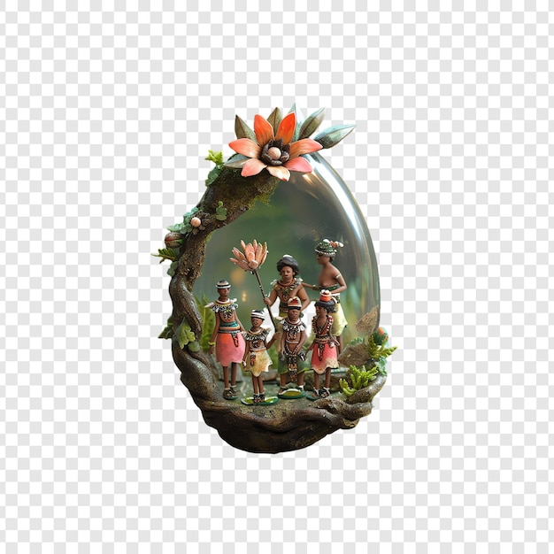 PSD a glass egg with a flower in it