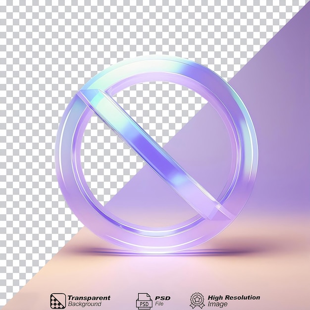 PSD glass forbidden symbol isolated on transparent background