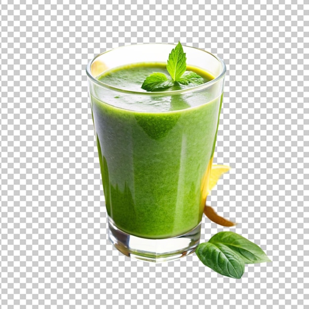 glass of fresh green smoothie Transparent Background