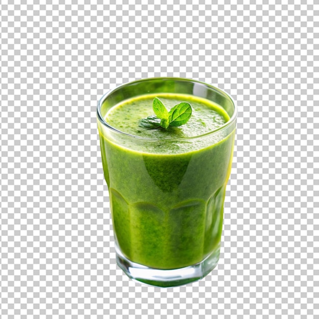 glass of fresh green smoothie Transparent Background