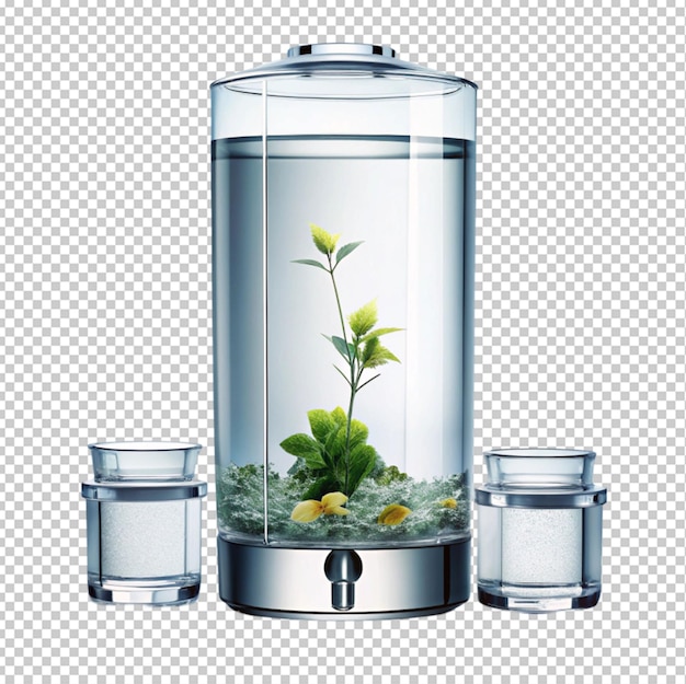 PSD glass gracefully submerged in water dispenser transparent background