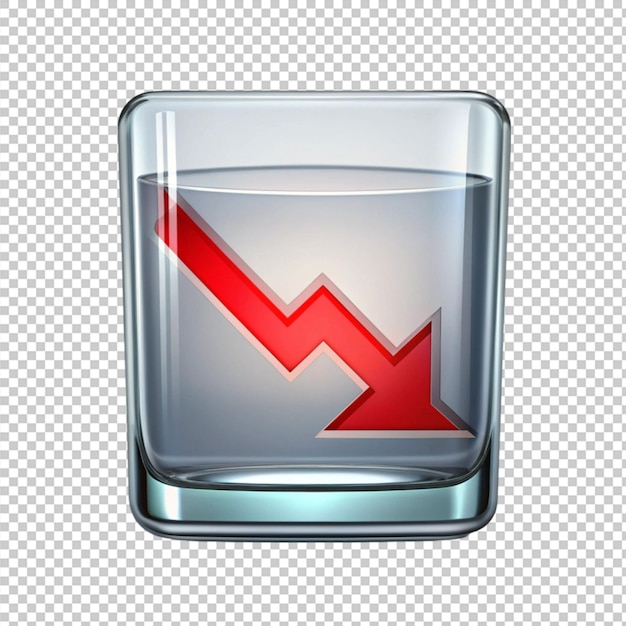 PSD glass graph decrease icon