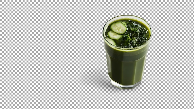 PSD a glass of green drink with cucumber and cucumber