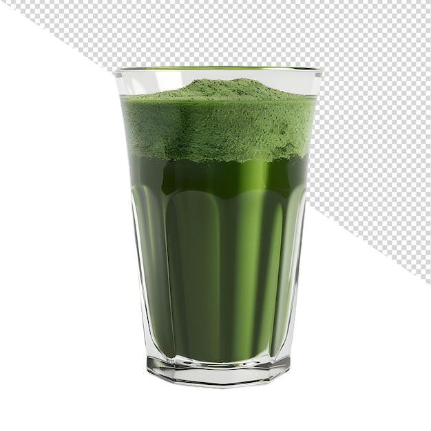 PSD a glass of green drink with a green drink in it