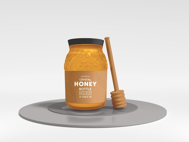 Glass Honey Jar Packaging Mockup