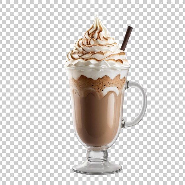 PSD a glass of hot chocolate with whipped cream on it