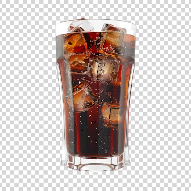 PSD a glass of iced tea with ice cubes on a white background