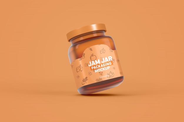 Glass Jam Jar Packaging Mockup