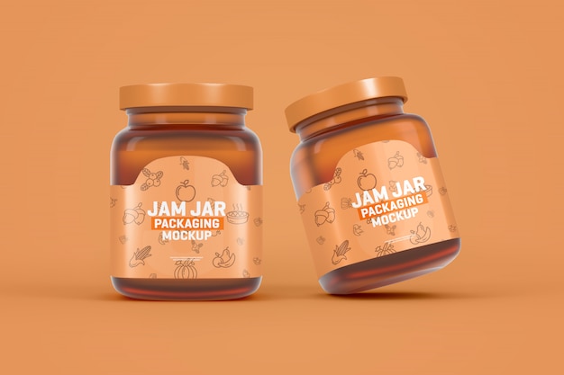 Glass Jam Jar Packaging Mockup