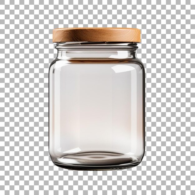 Glass jar packaging on transparent background