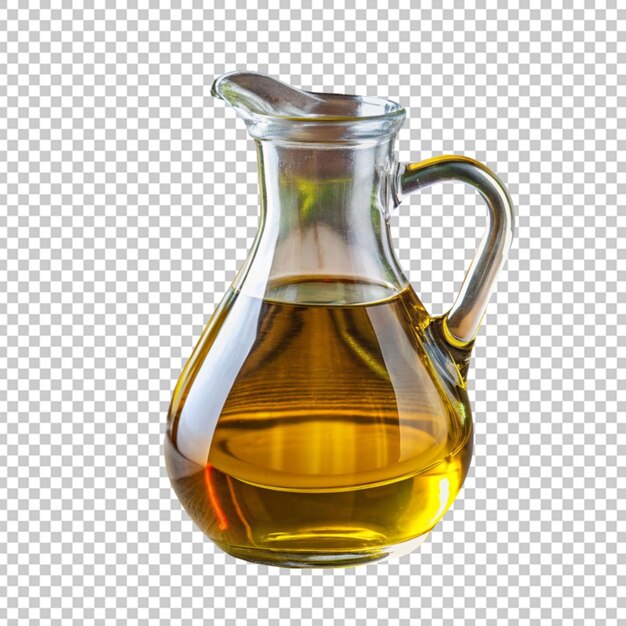 Glass jug with oil