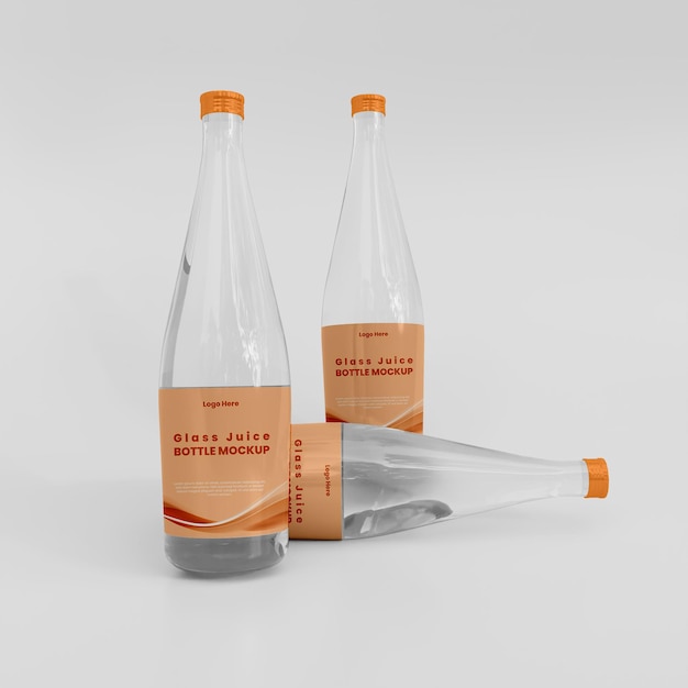 Glass juice bottle packaging mockup Medicine Bottle packaging mockup