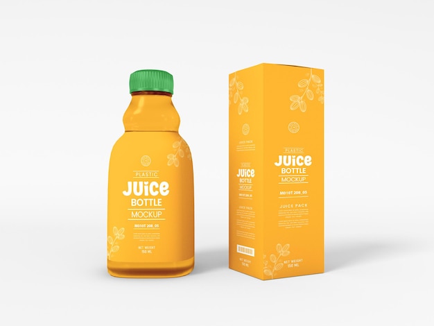 Glass Juice Bottle Packaging Mockup