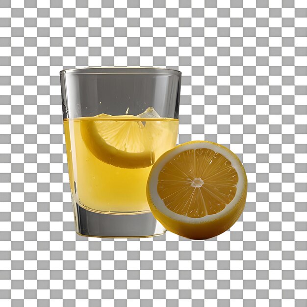 PSD a glass of lemon juice isolated on transparent background