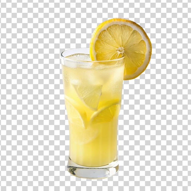 Glass of lemonade isolated on transparent background