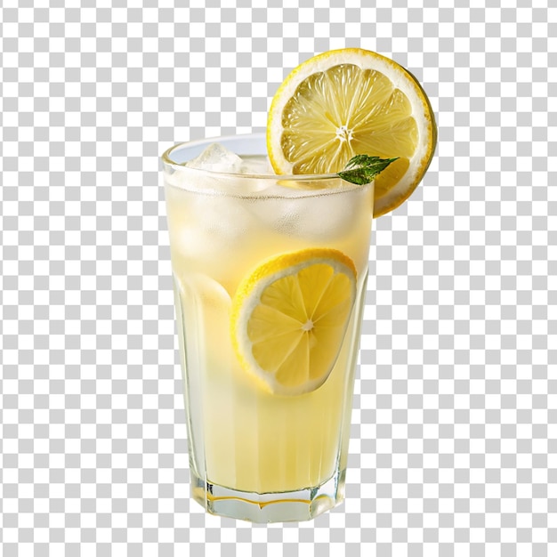 Glass of lemonade isolated on transparent background