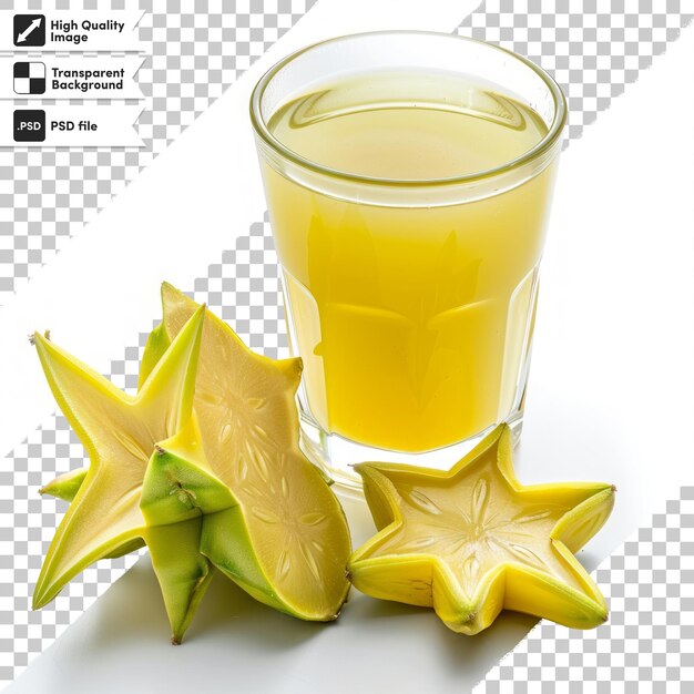 PSD a glass of lemonade next to a starfish and starfish