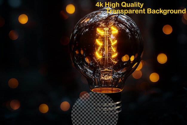 PSD a glass light bulb with the words quot high quality quot on it